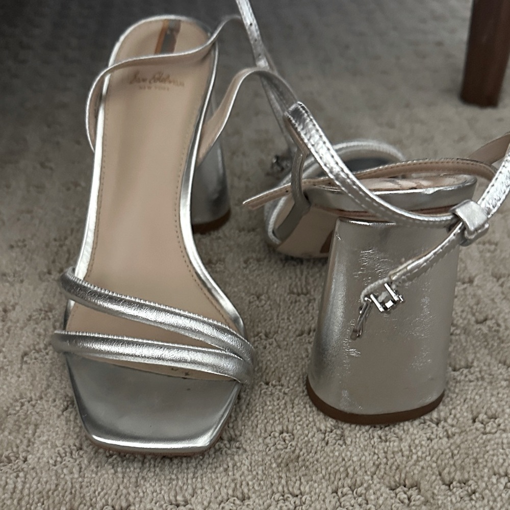 Sam Edelman Silver Strappy Heeled Sandals